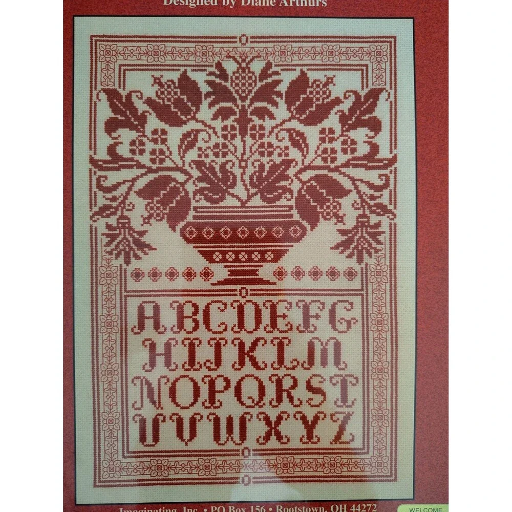 Imaginating FOLK ART SAMPLER Cross Stitch Pattern Leaflet Diane Arthurs 1947
